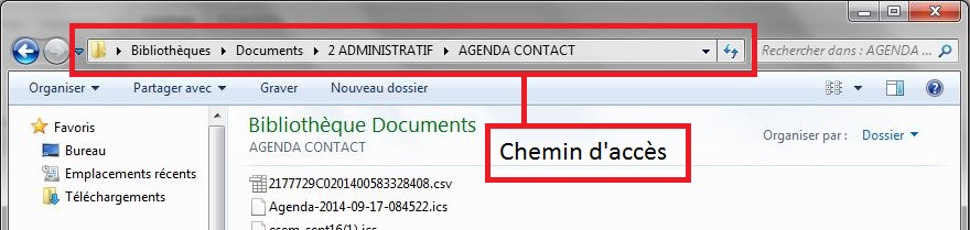 chemin d'accès